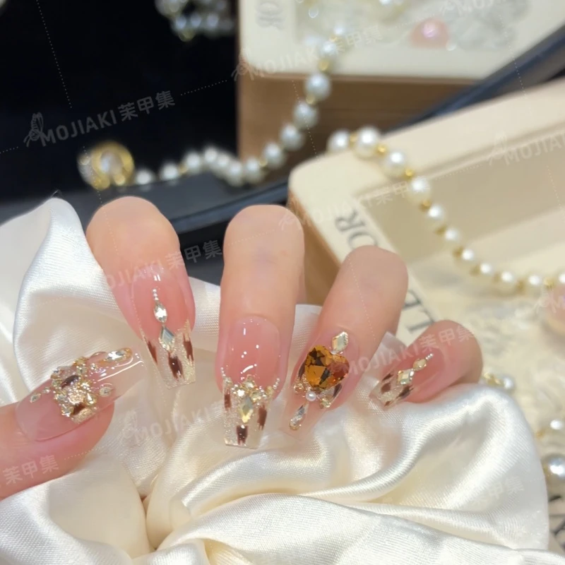 【钻石豹纹】爆闪轻奢显白高级感纯手工穿戴甲
