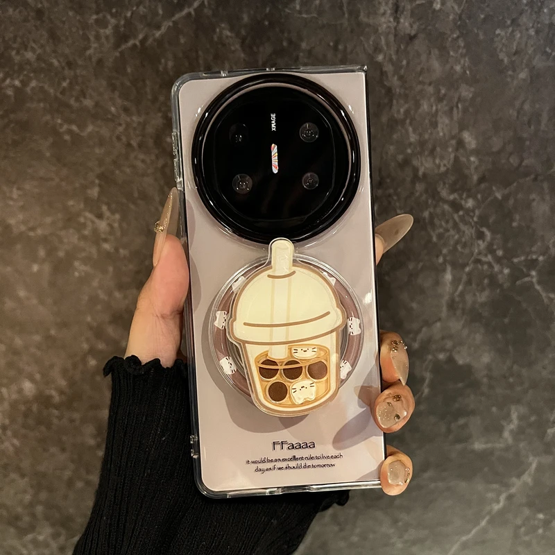 适用华为mateX6折叠屏手机壳创意冰摩卡奶茶摇摇乐磁吸MateX5典藏