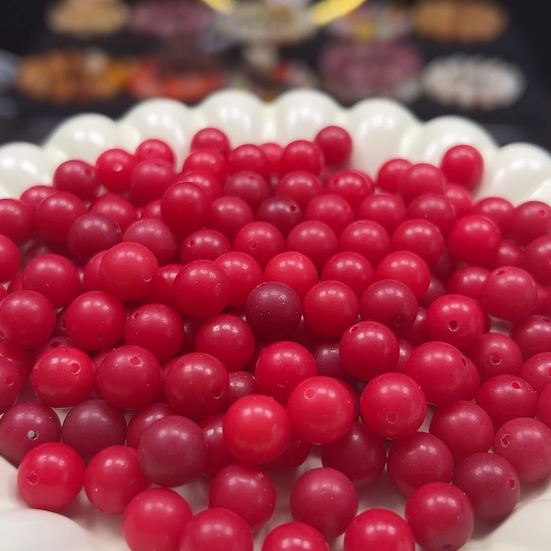 菩提根/象牙果手串卡10红色圆1000颗