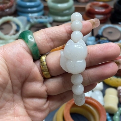 合金石英质玉（黄龙玉）手链