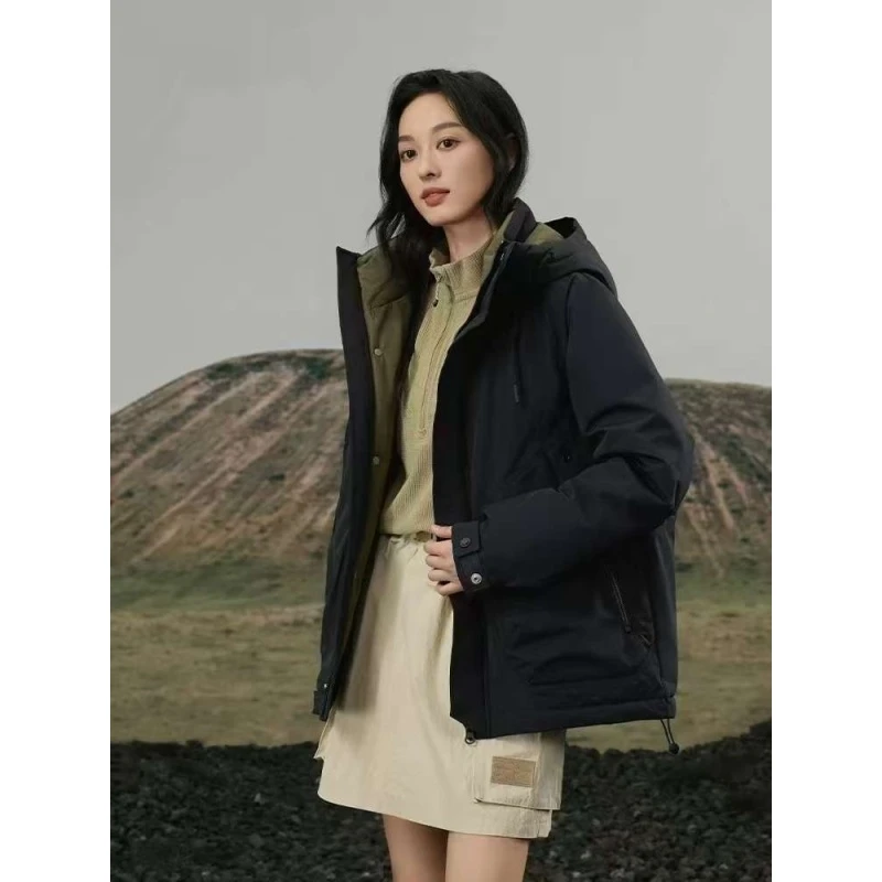 （慈城）JC1234男女同款白鸭绒羽绒服加厚中长款