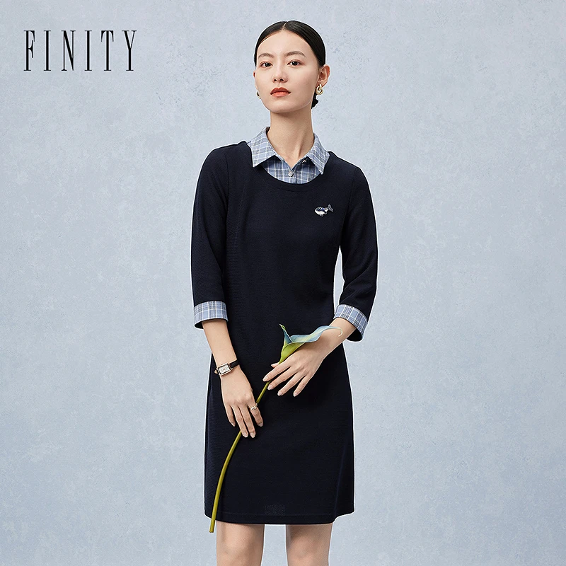【小灯塔】FINITY 新款气质时尚休闲复古女装连衣裙 F21X1A07L6