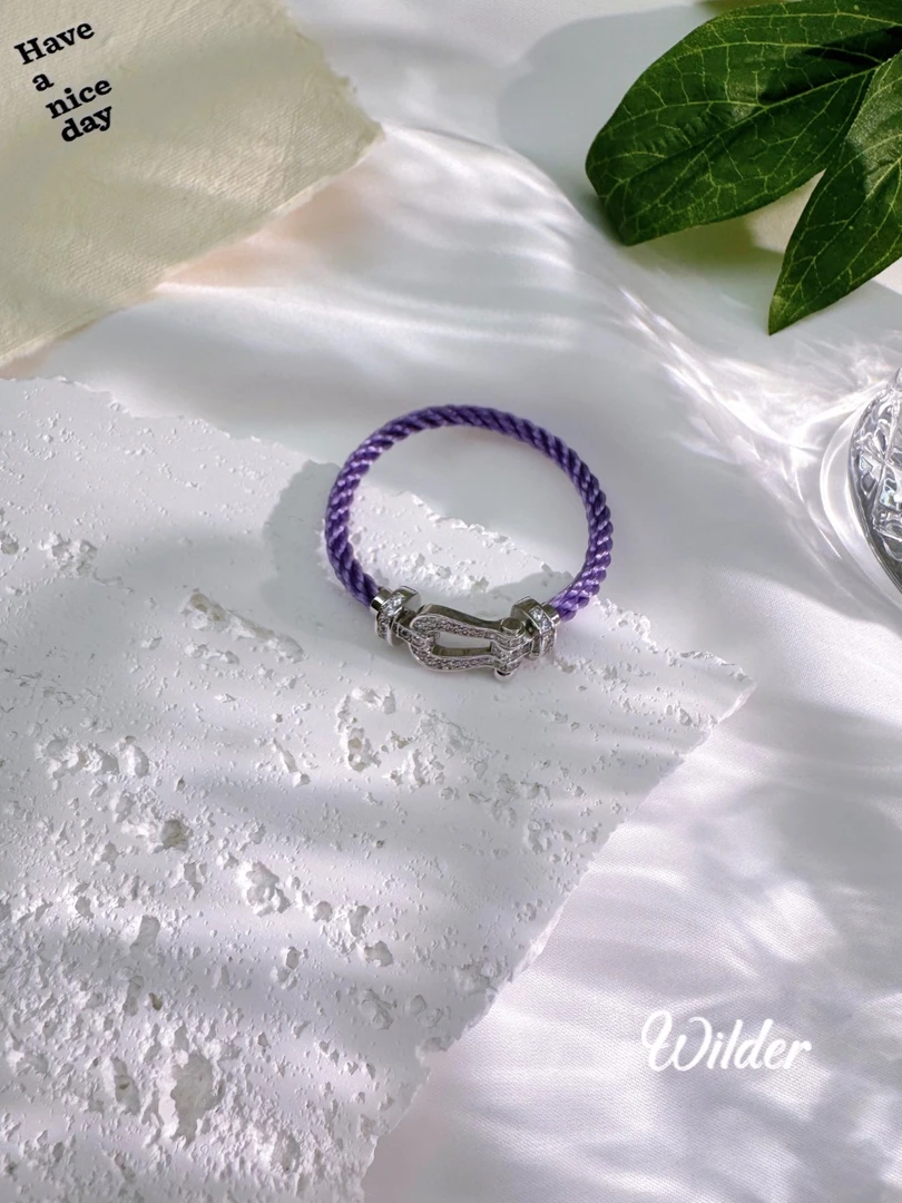 铜合金合成锆石手镯 马蹄香芋紫色轻奢时尚手镯AL418