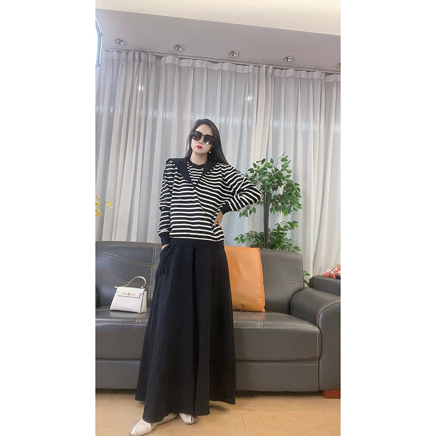 4659 条纹长袖毛衣秋冬新款内搭针织上衣百搭女装毛衣