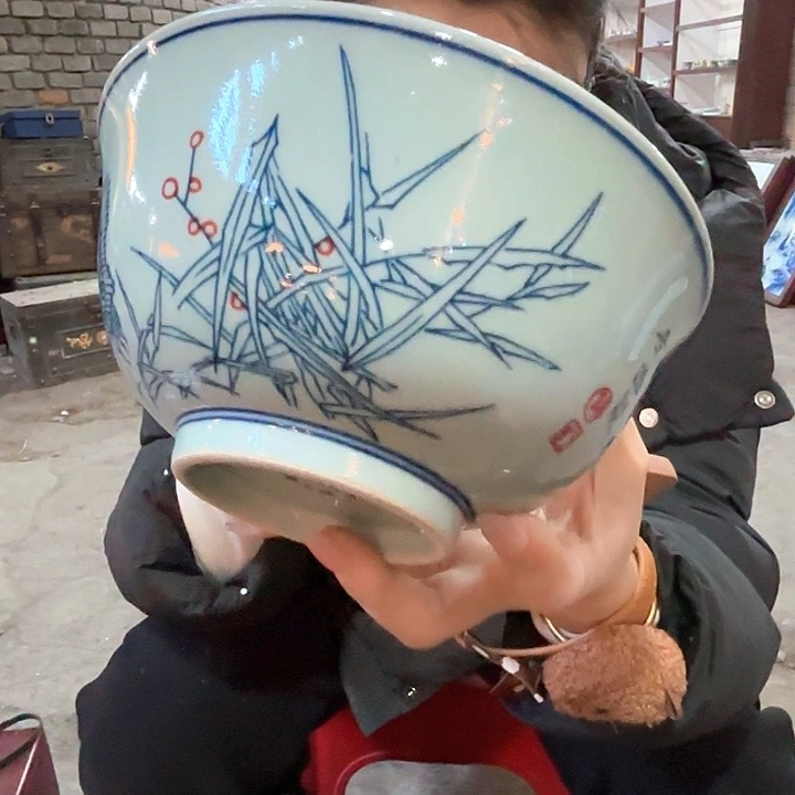 摆件陶景德镇高温麻仓土7寸碗