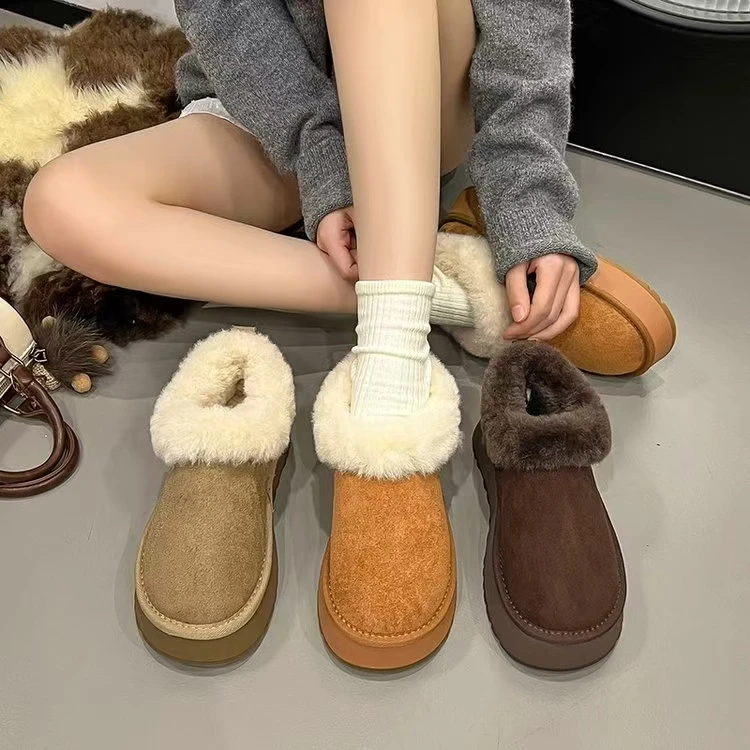 2025年新款冬季雪地靴女运动加厚保暖厚底防寒短筒雪地靴