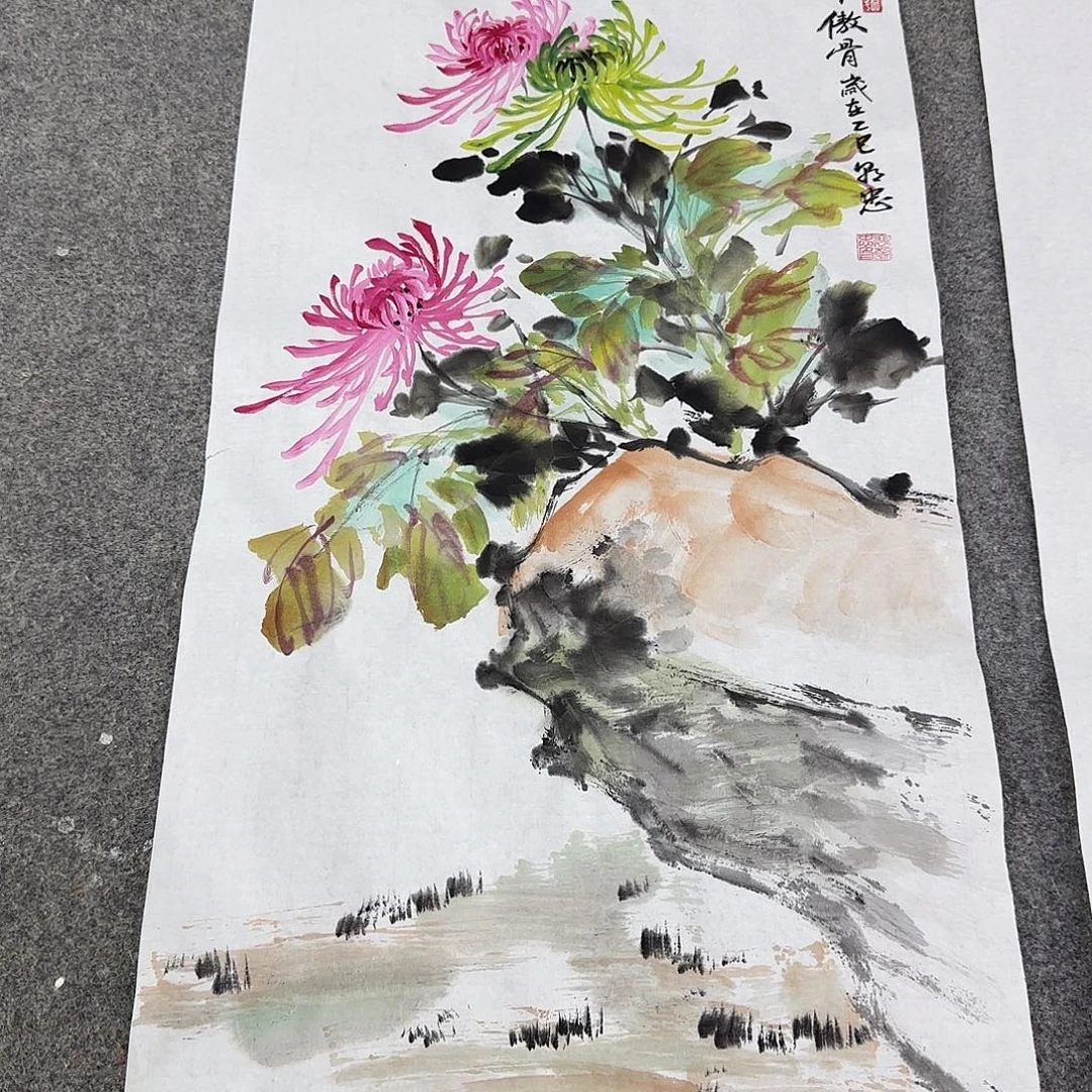 国画国画立体兰花