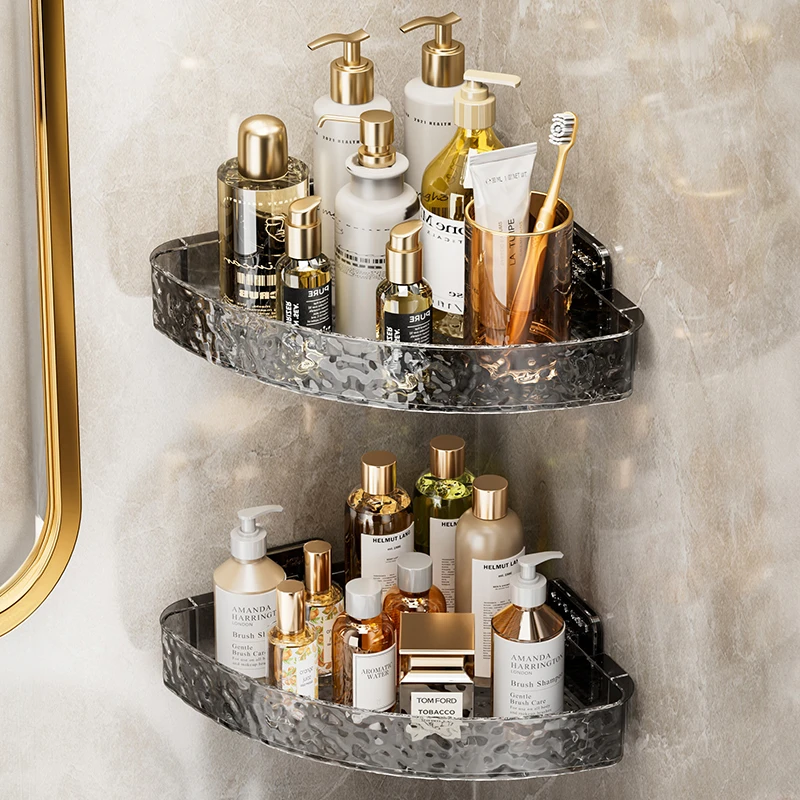 免打孔卫生间浴室置物架壁挂式洗漱台化妆品可拆卸转角收纳挂架