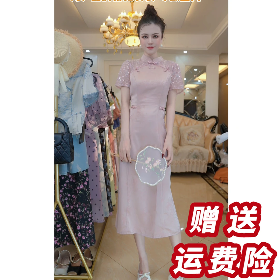 新中式改良旗袍连衣裙女夏季2025新款复古年轻A52213