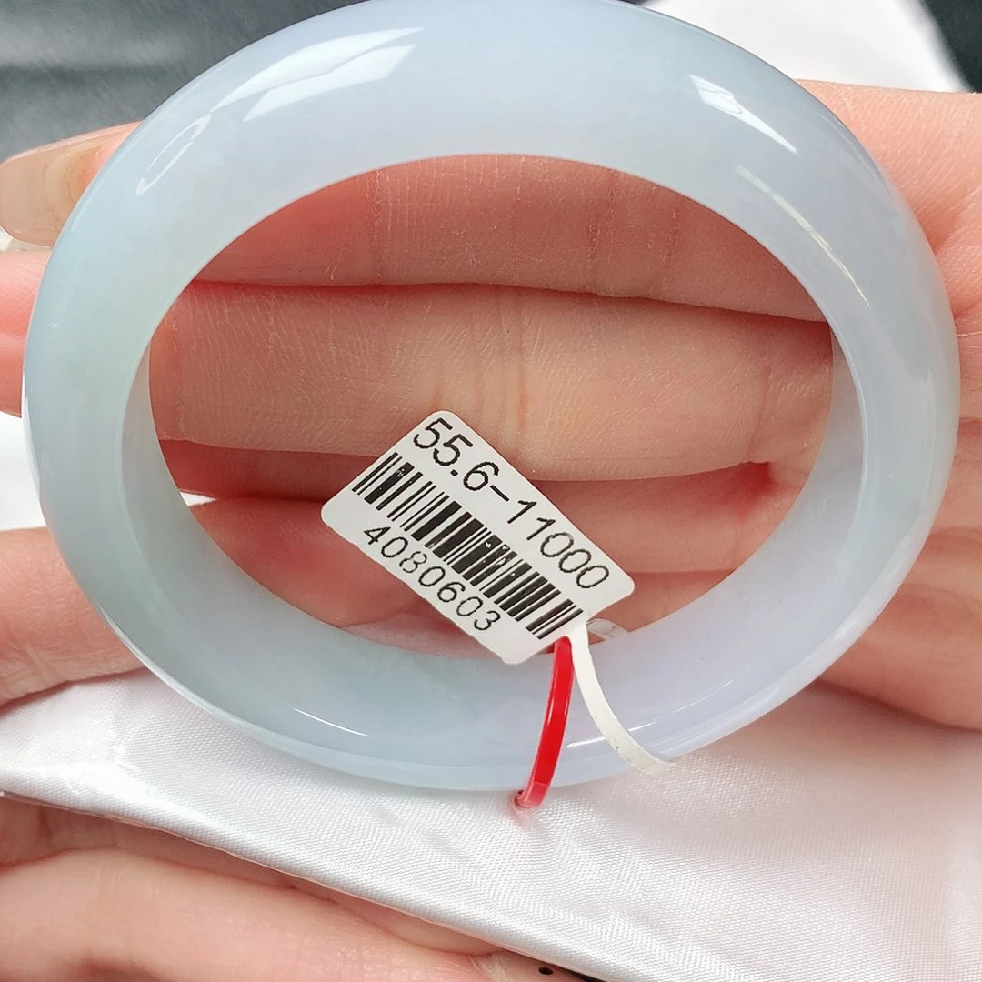 翡翠手镯未镶嵌冰天空蓝正圈55圈口 31号