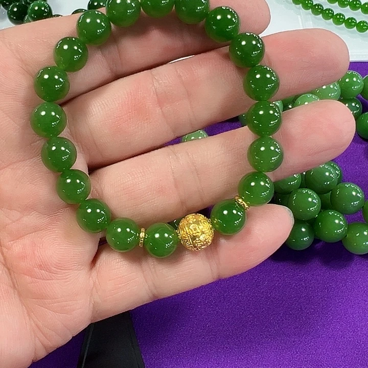 和田玉（碧玉）18K金镶嵌项圈
