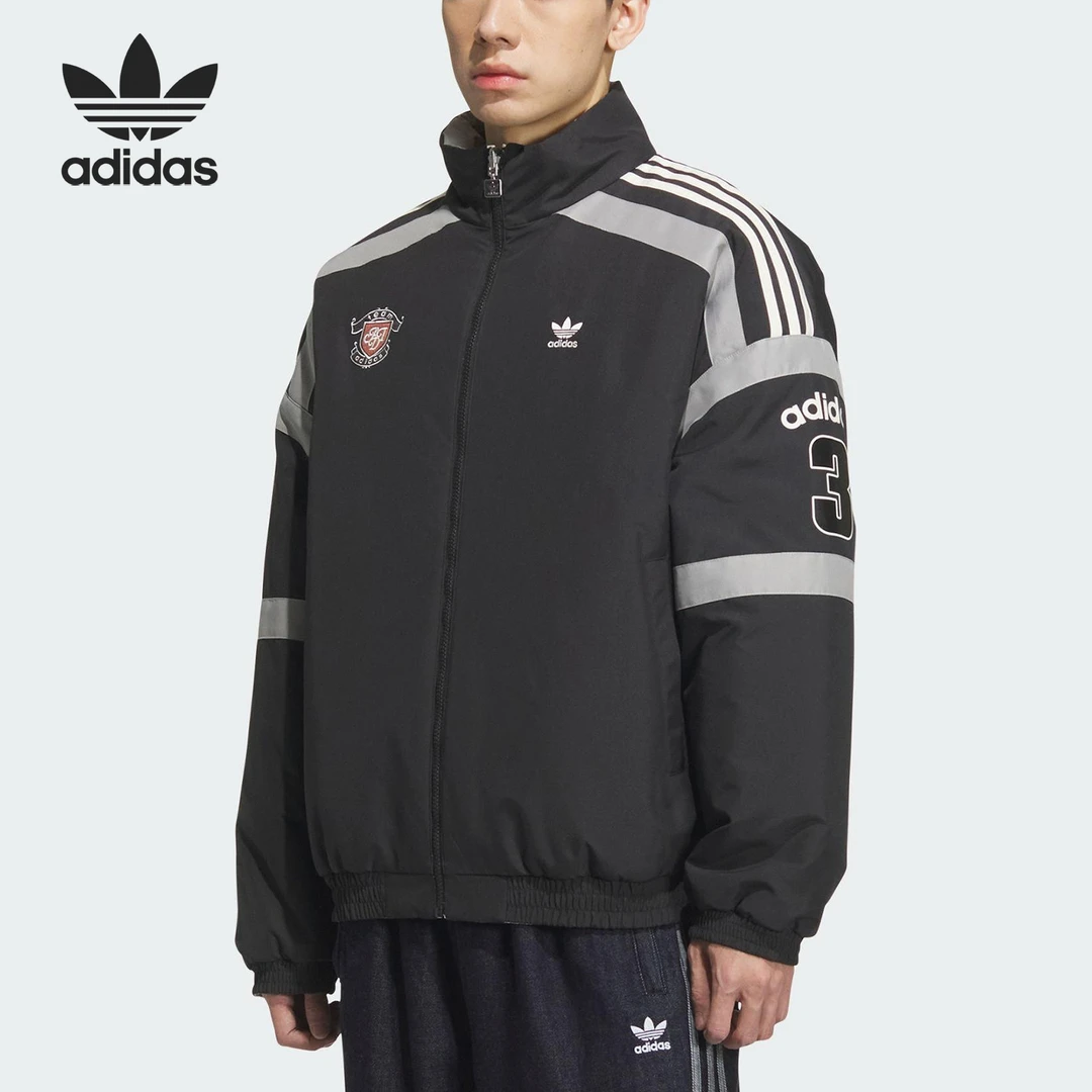 Adidas/阿迪达斯正品三叶草男士双面穿保暖立领棉服KC0093