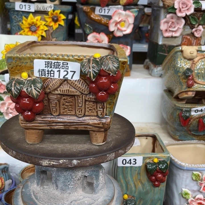 紫砂花盆粗陶材质多肉花盆127
