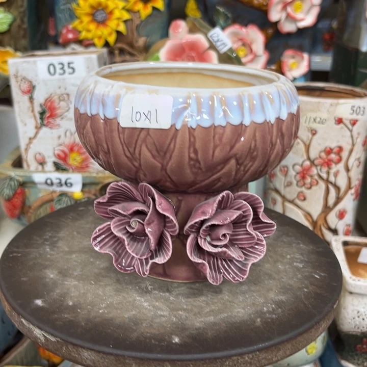 紫砂花盆粗陶材质多肉花盆