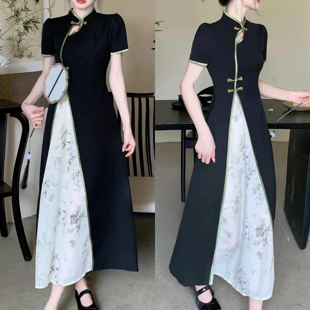 时尚夏季设计精致新中式显瘦旗袍连衣裙中国风裙子女315