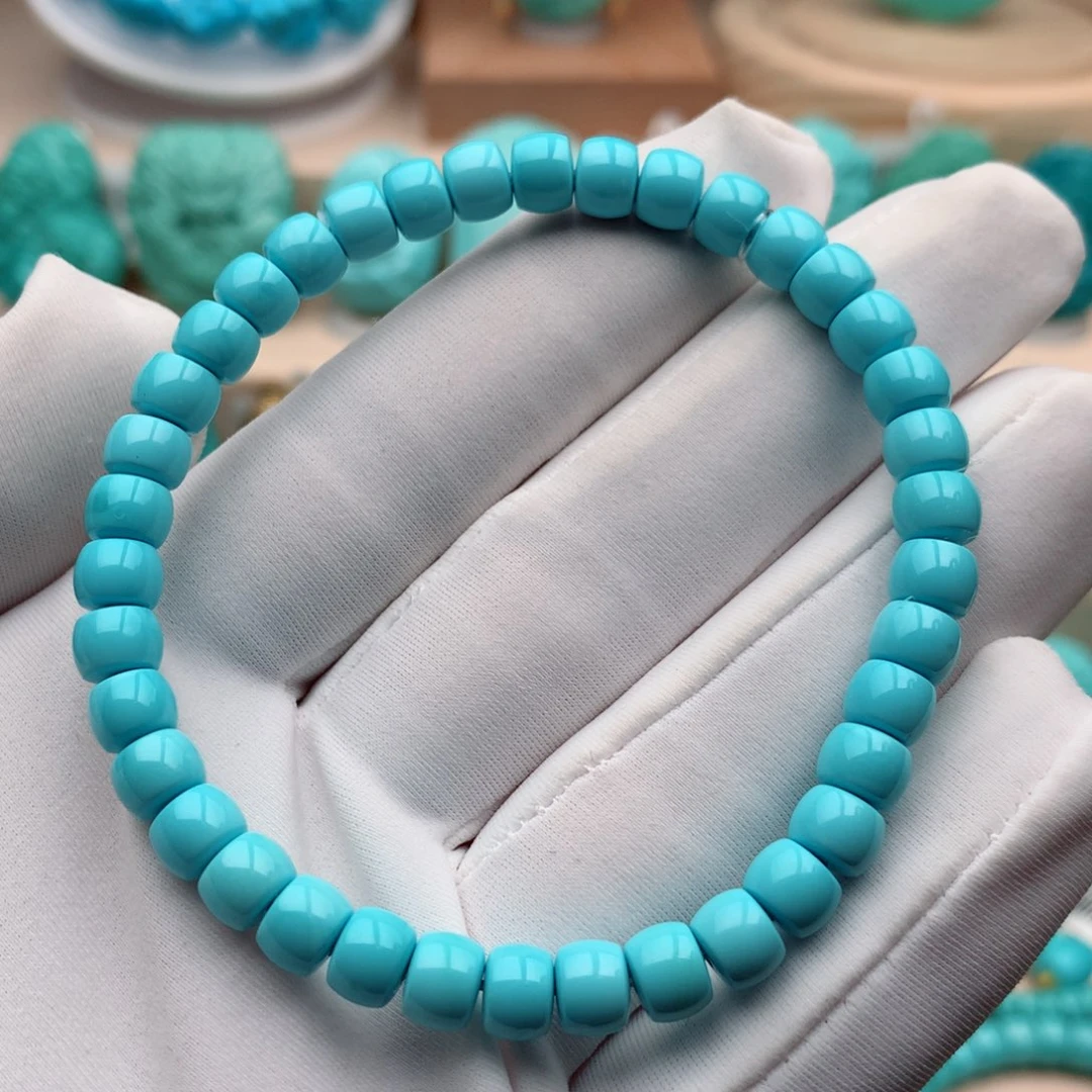 绿松石珠宝奇石未镶嵌6.3mm