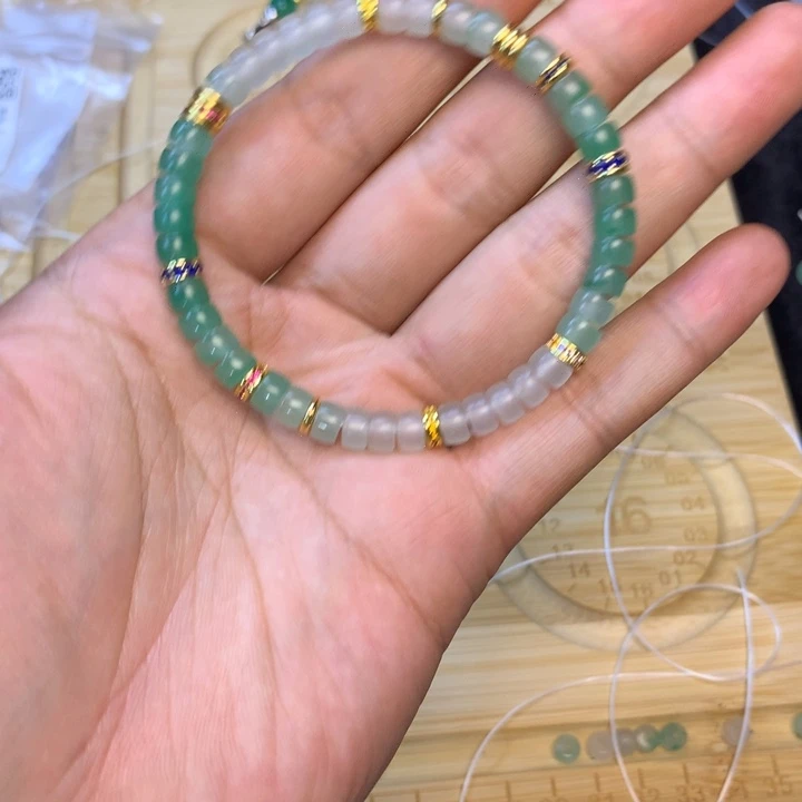 合金药片手链石英质玉