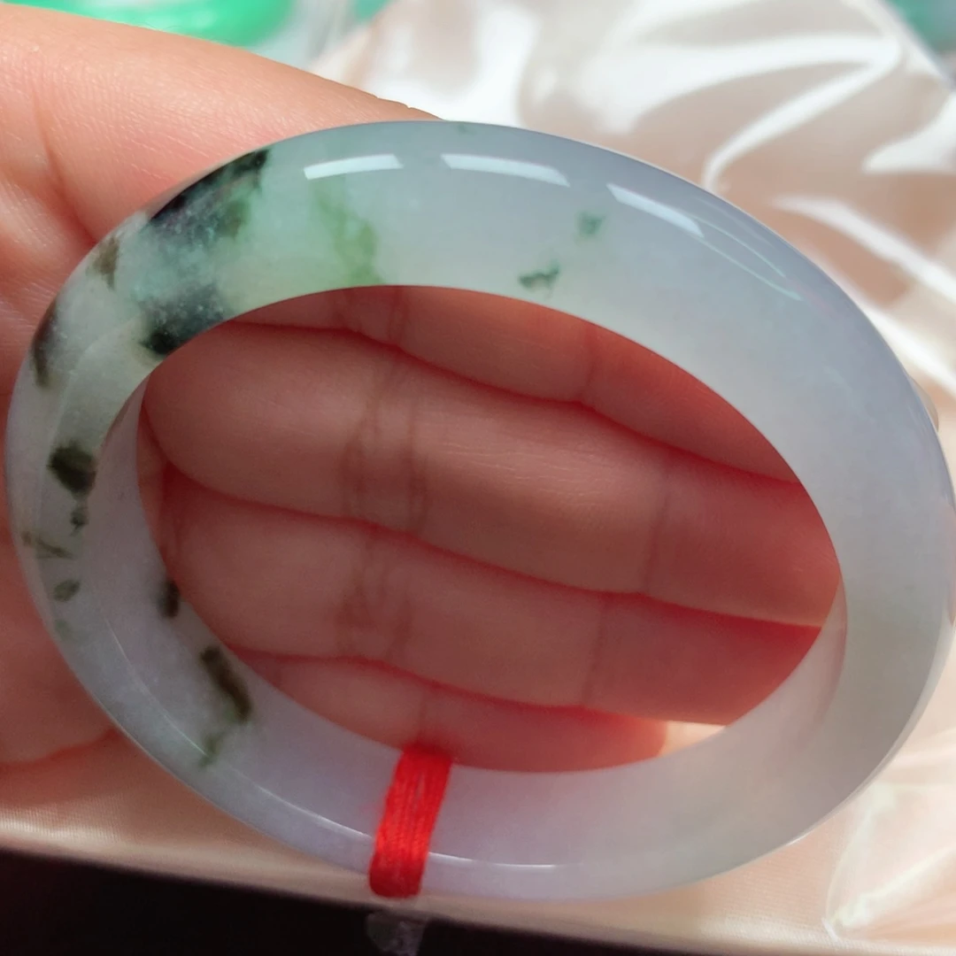 未镶嵌手镯翡翠21冰飘花墨绿