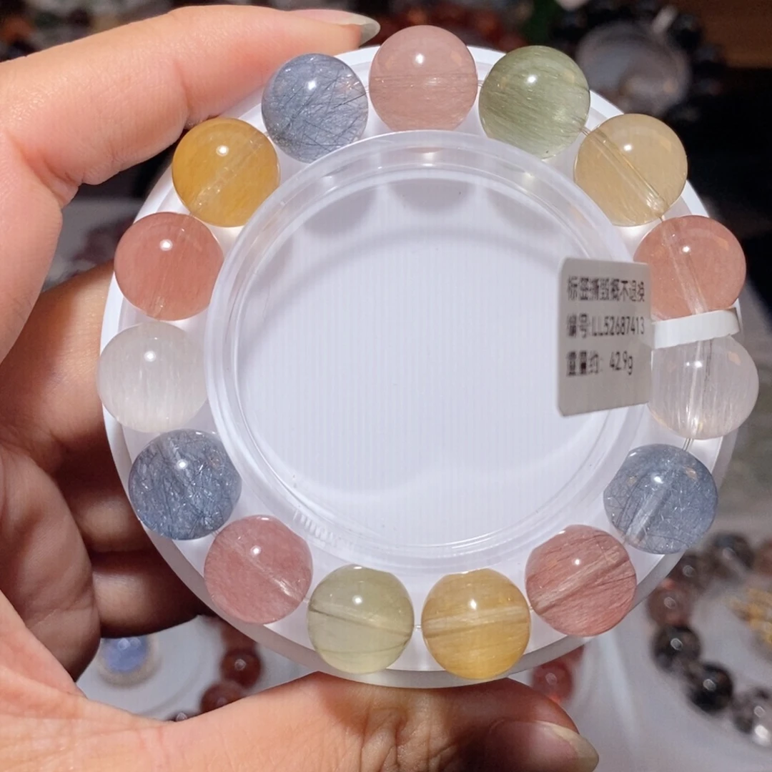 未镶嵌手链水晶彩兔毛手链12.5