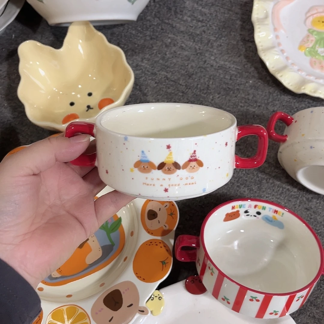 4寸双耳碗陶瓷餐具