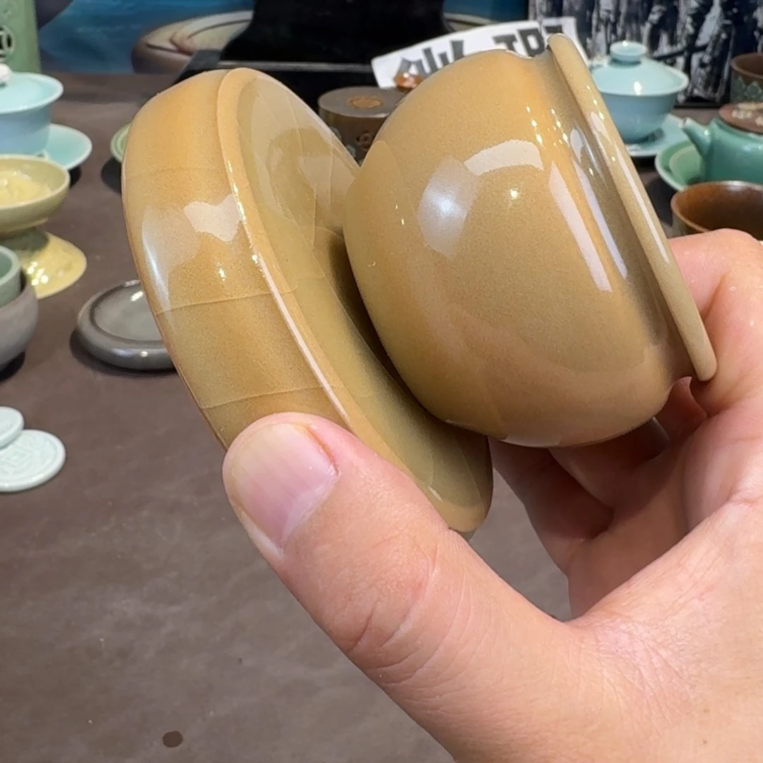 杯阿*龙泉青瓷茶具微瑕