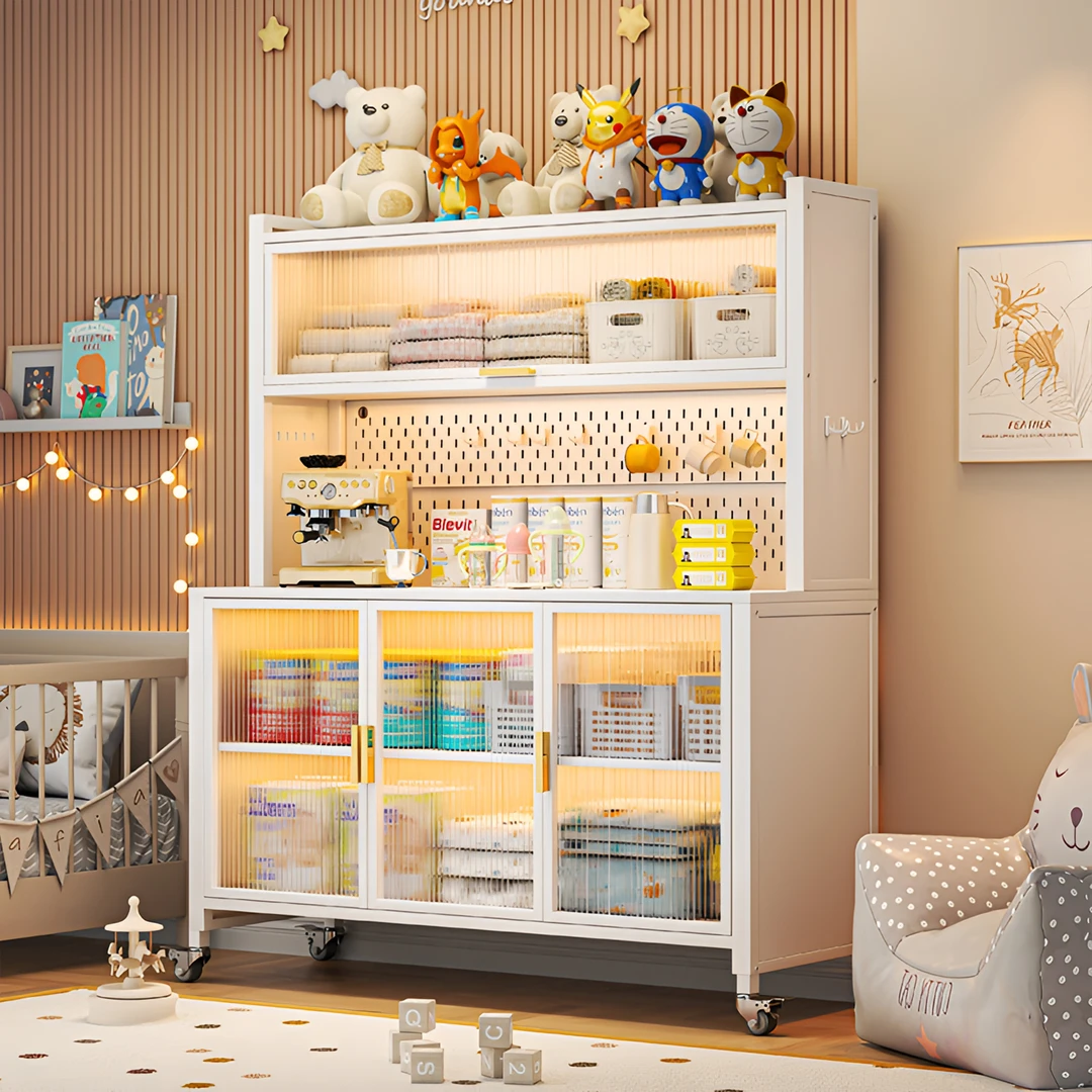 婴儿喂养台家用可移动置物架落地多层收纳柜宝宝玩具奶粉储物柜子