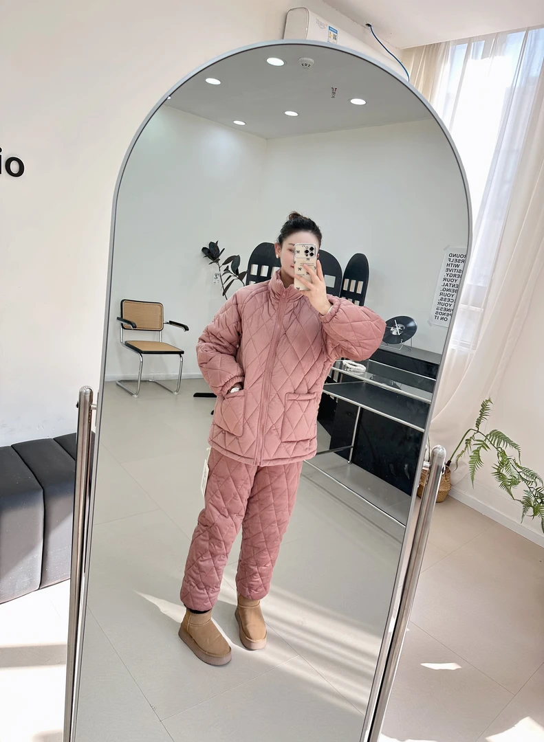 现货1805成人套装家居服加绒加厚保暖冬季棉袄棉裤冬款