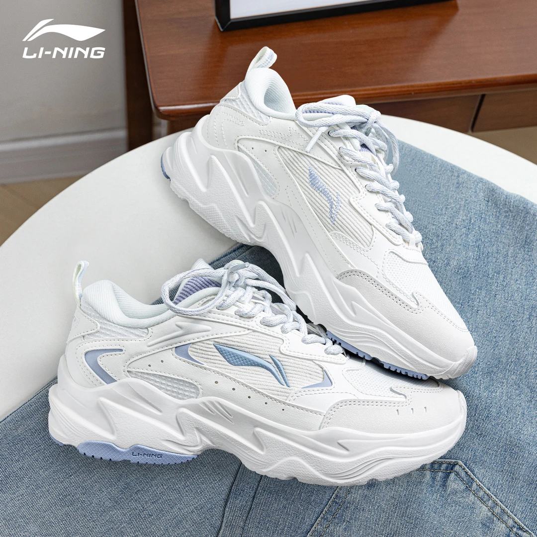 李宁老爹鞋女鞋2025春季轻便透气运动鞋厚底增高百搭潮流休闲鞋子