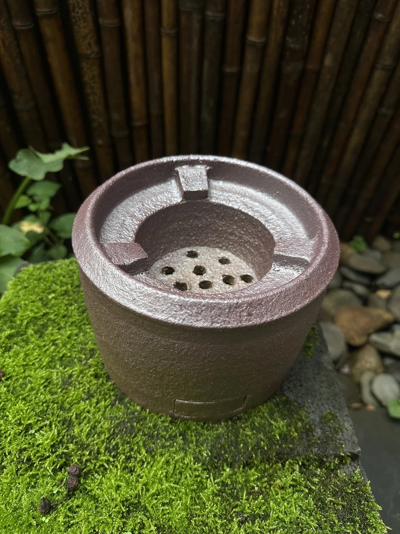 云南柴烧直径15公分高18公分窑变粗陶炭炉