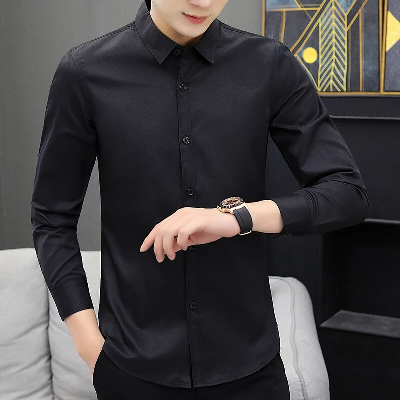 专业衬衫 低价走量新款商务休闲长袖衬衫男韩版修身