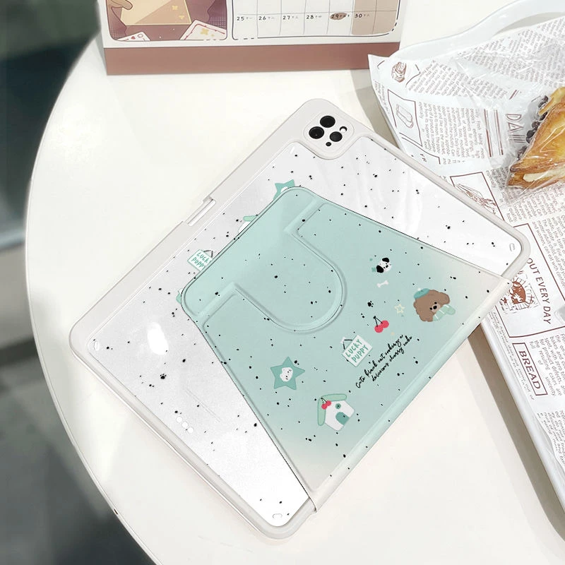 泼墨动物适用苹果iPadA16平板保护套360旋转2025款iPad笔槽iPad10