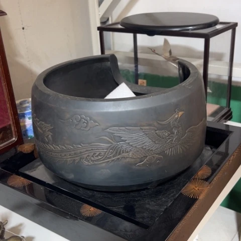 蜜安罐瓷香炉锡茶则