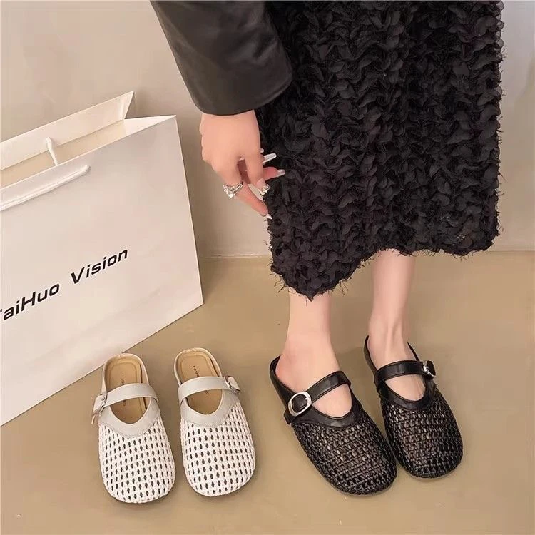 【新疆包邮乌市直发】镂空平底百搭软底拖鞋女2025新款春夏女款外穿