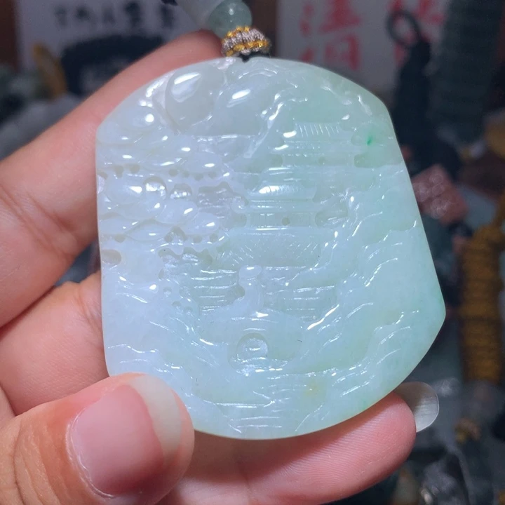 翡翠未镶嵌颈饰保真天然A货翡翠