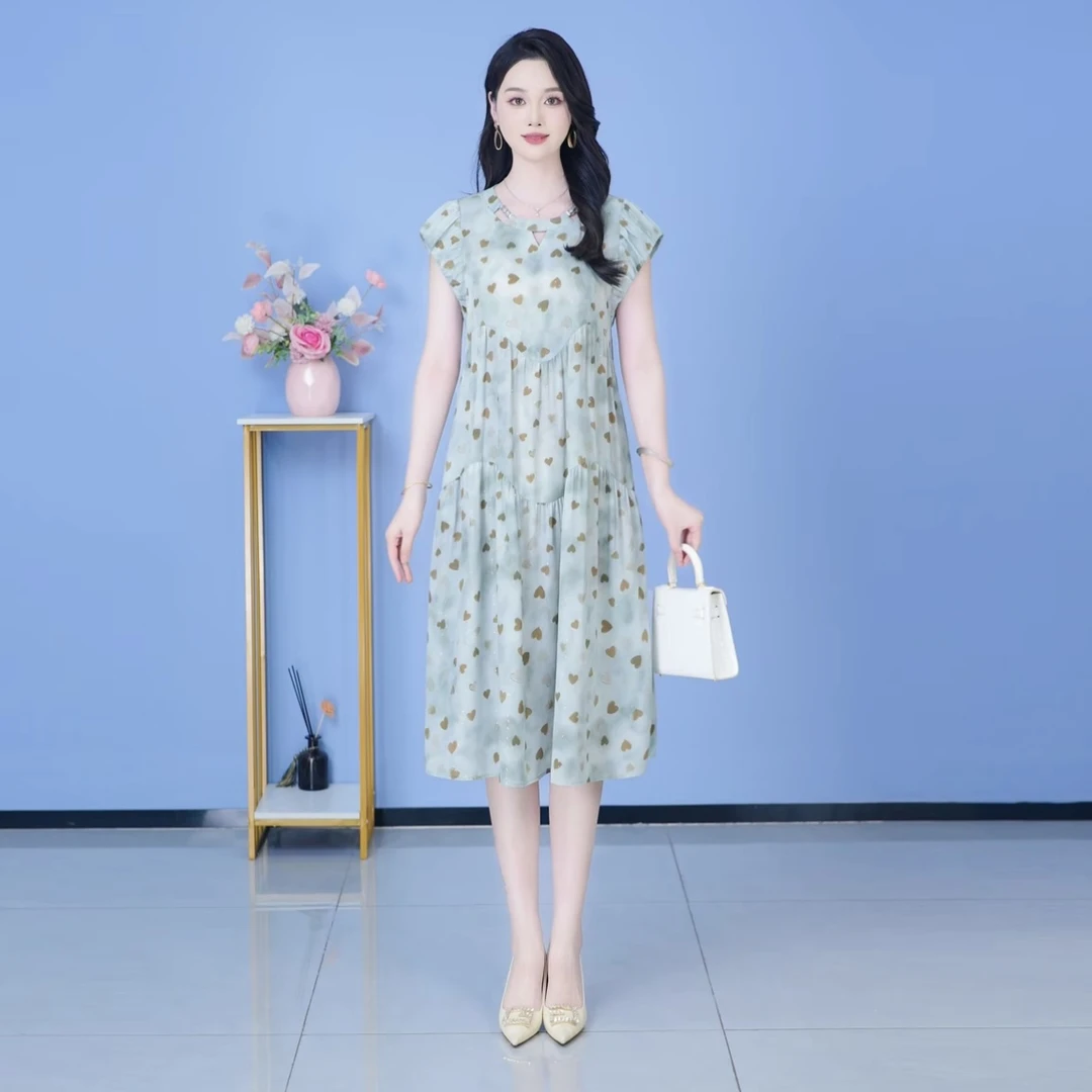 2025年夏季新款时尚优雅减龄连衣裙显瘦气质