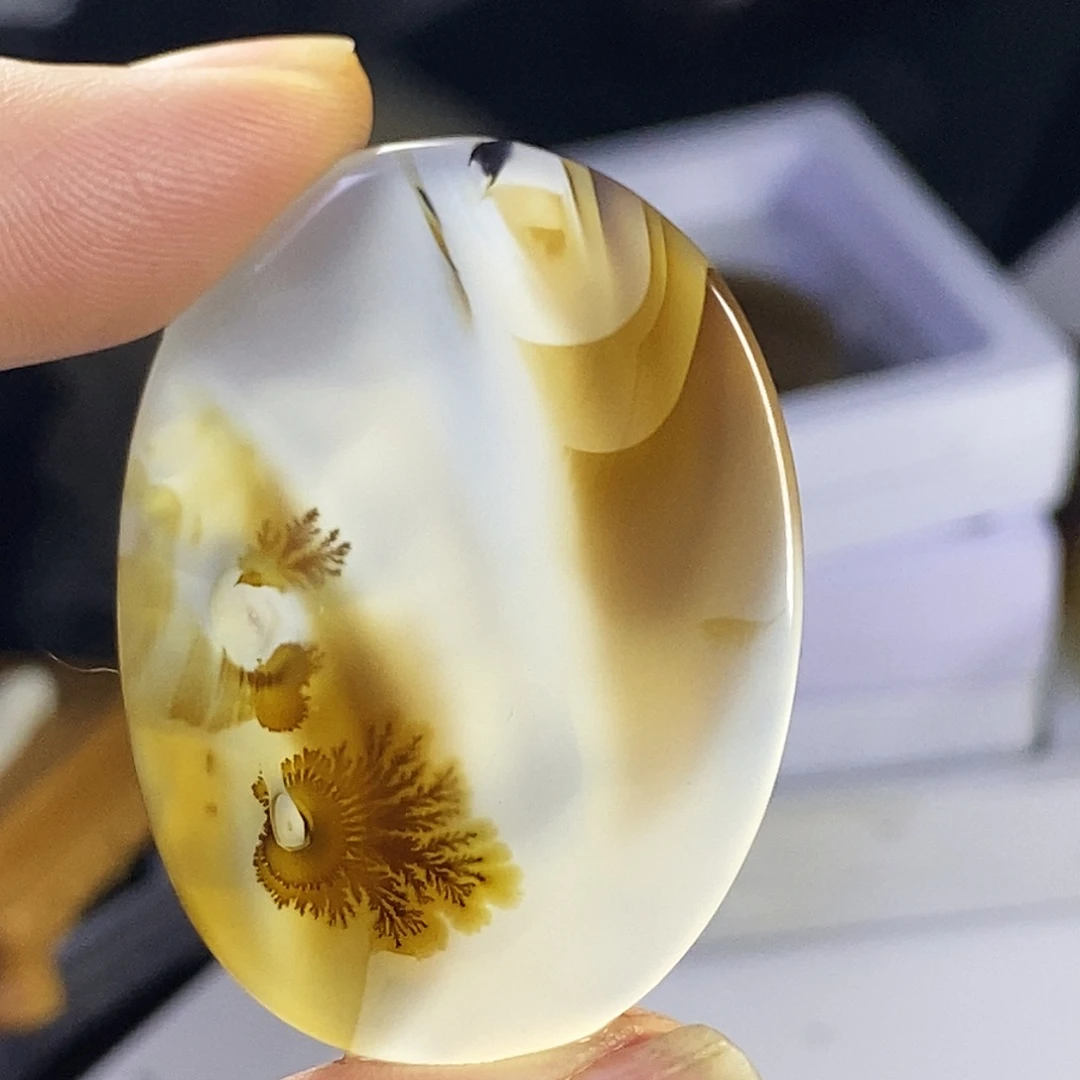 合成碳硅石非金属时尚图纹画面石饰品