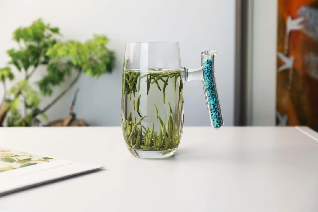 青竹绿茶杯水晶玻璃茶杯耐热水晶情侣对杯