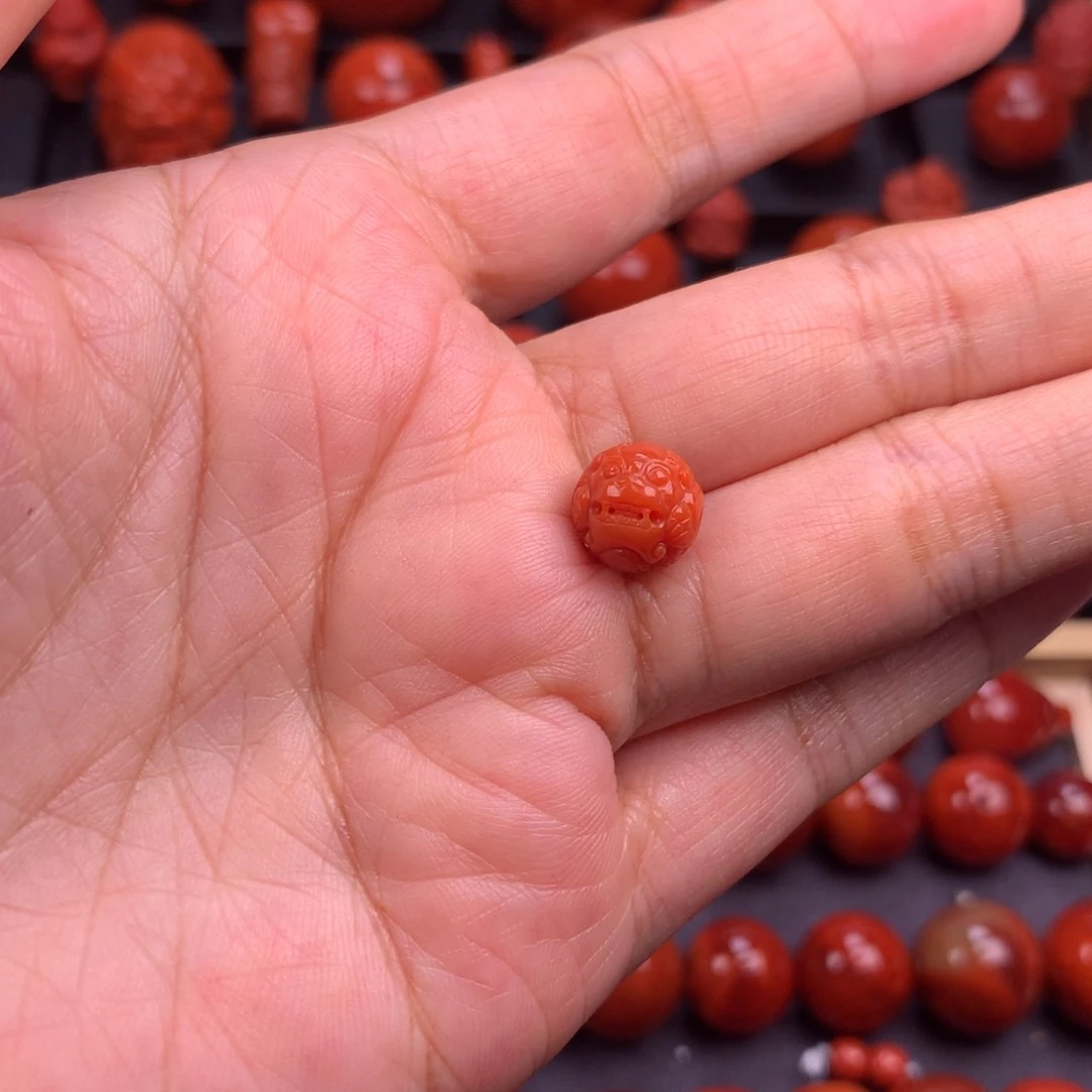 南红玛瑙貔恘单珠9mm未镶嵌