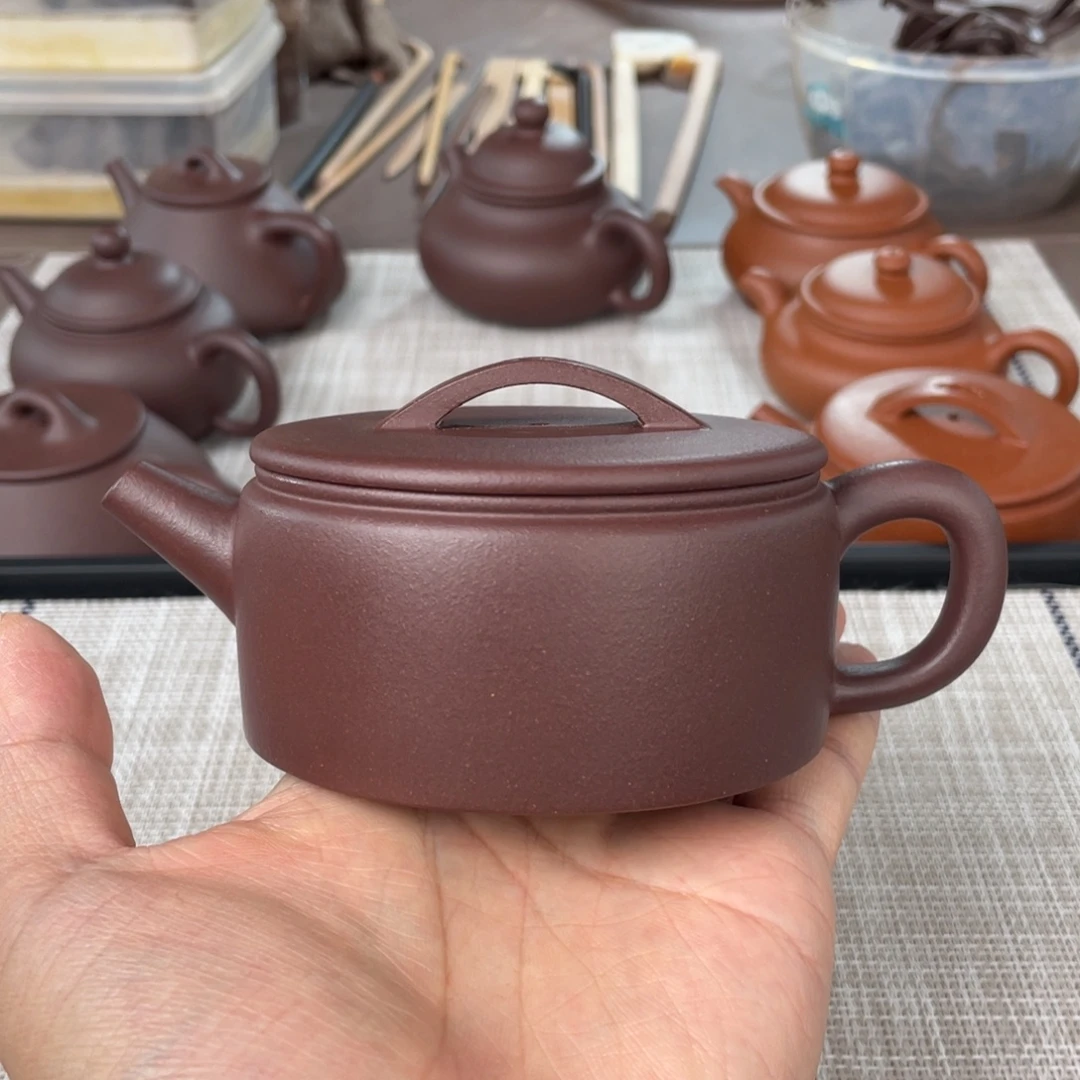 太***主紫砂茶壶半手工老紫泥汉瓦壶190cc