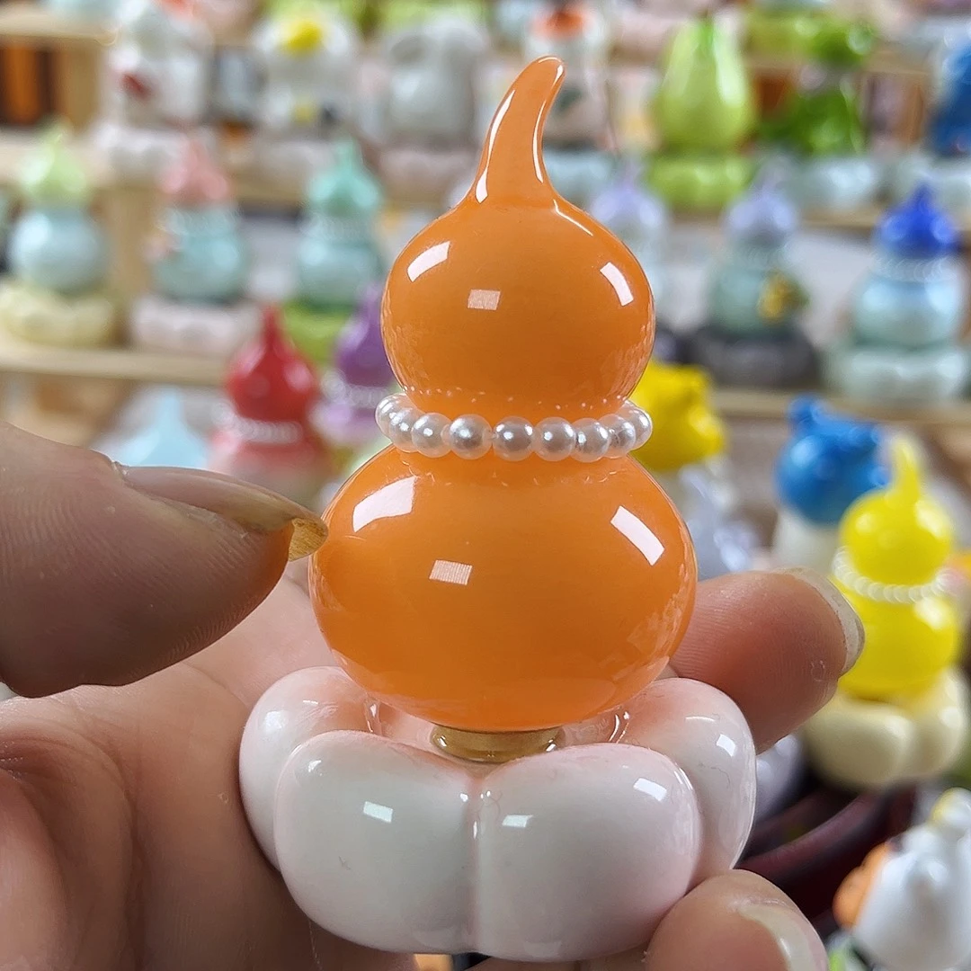 陶景德镇陶瓷底座转转橙色