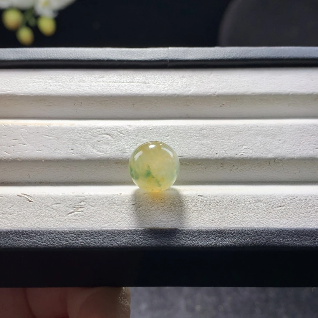 翡翠未镶嵌手串卡12黄加绿