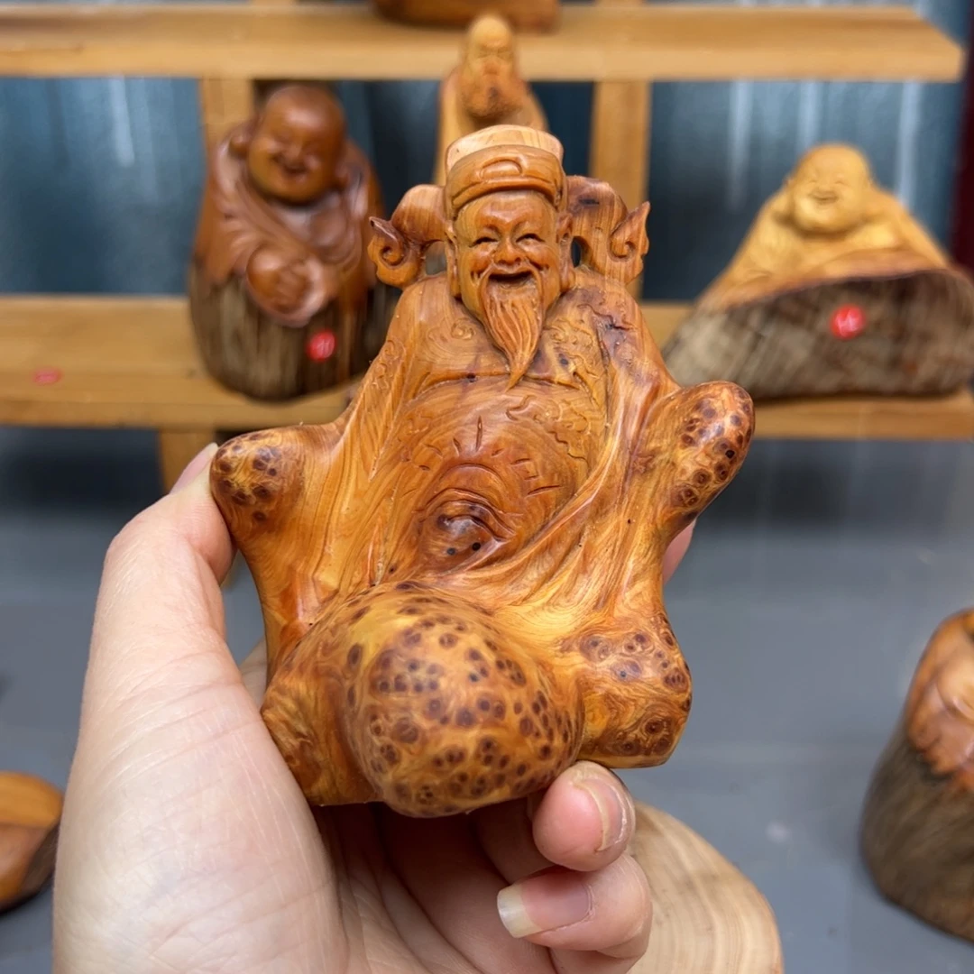 护***形木崖柏木摆件手把件