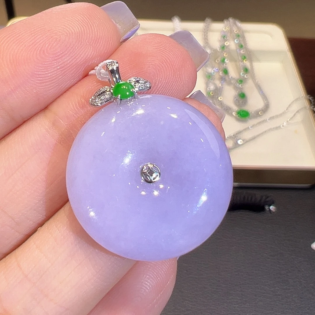 翡翠18K金镶嵌吊坠(不含链)翡翠