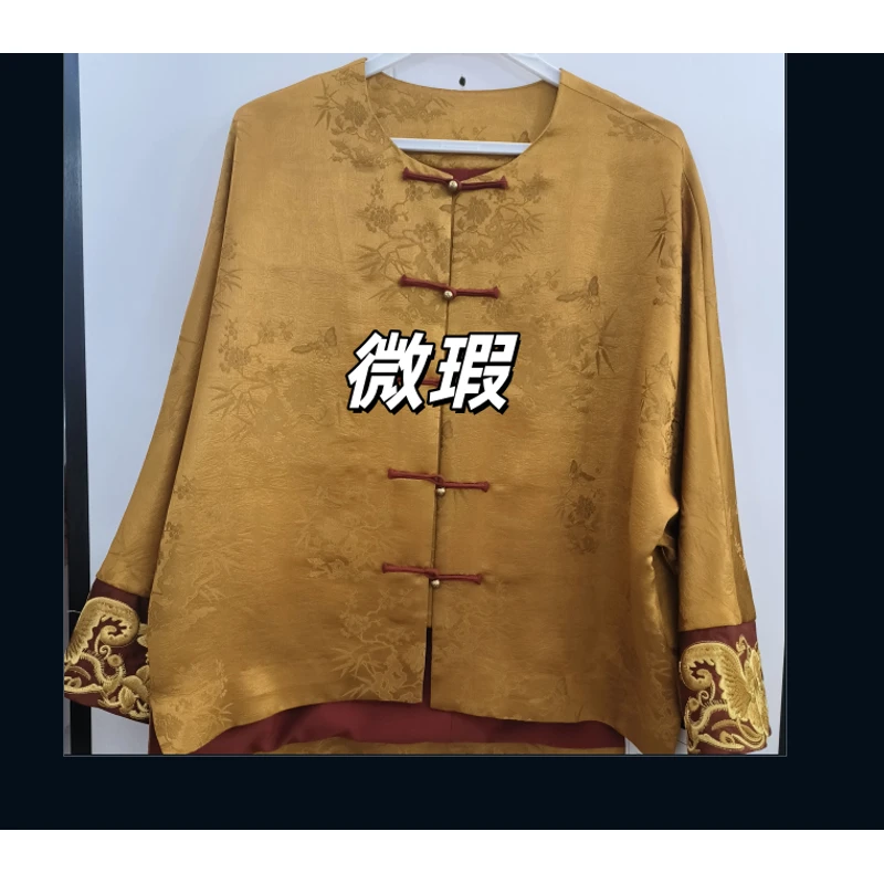 青娘子-微瑕新中式圆领宽松复古气质中国风唐装外套00306