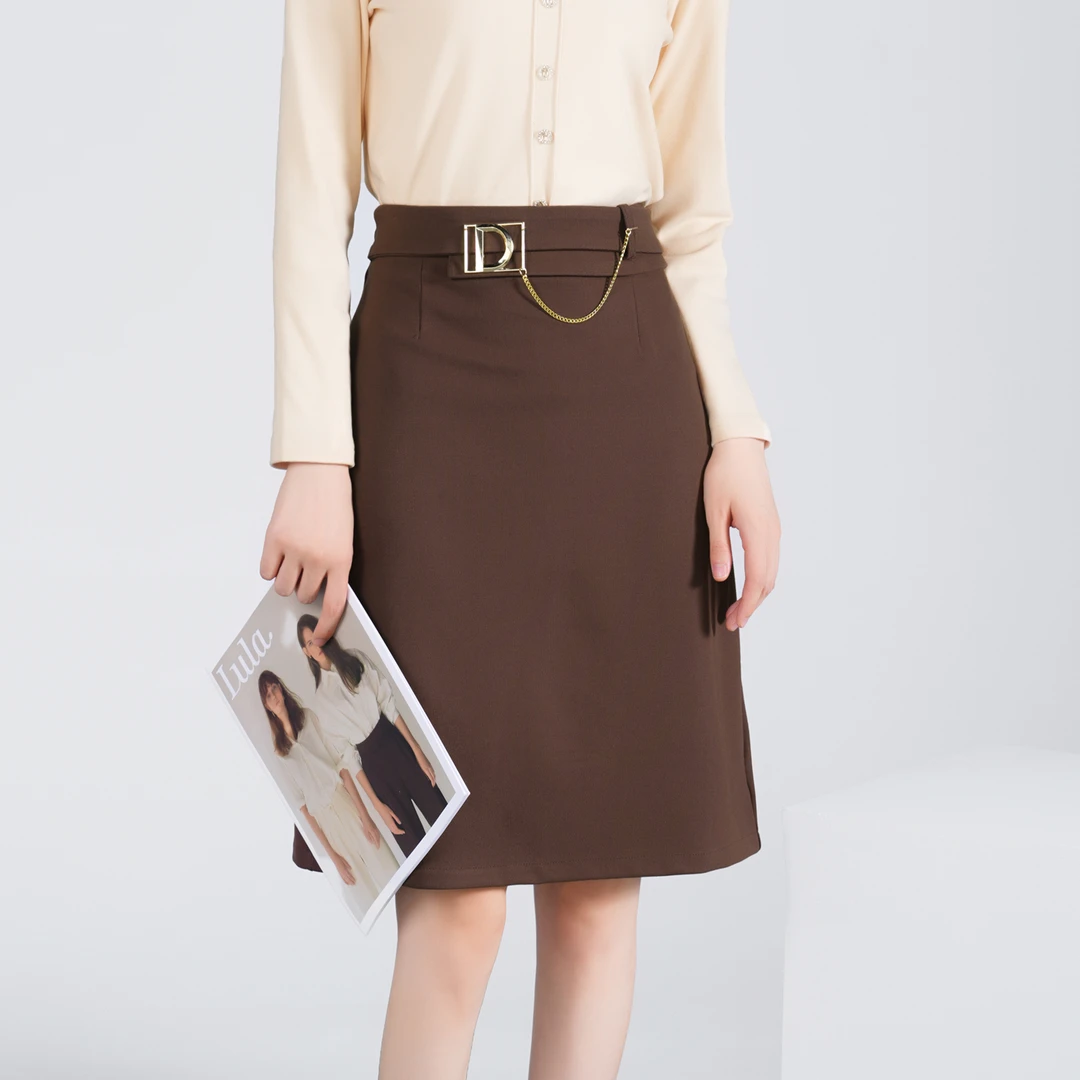 【春季新款】高端法式设计感小众洋气气质百搭高腰垂感半身裙AQ2784