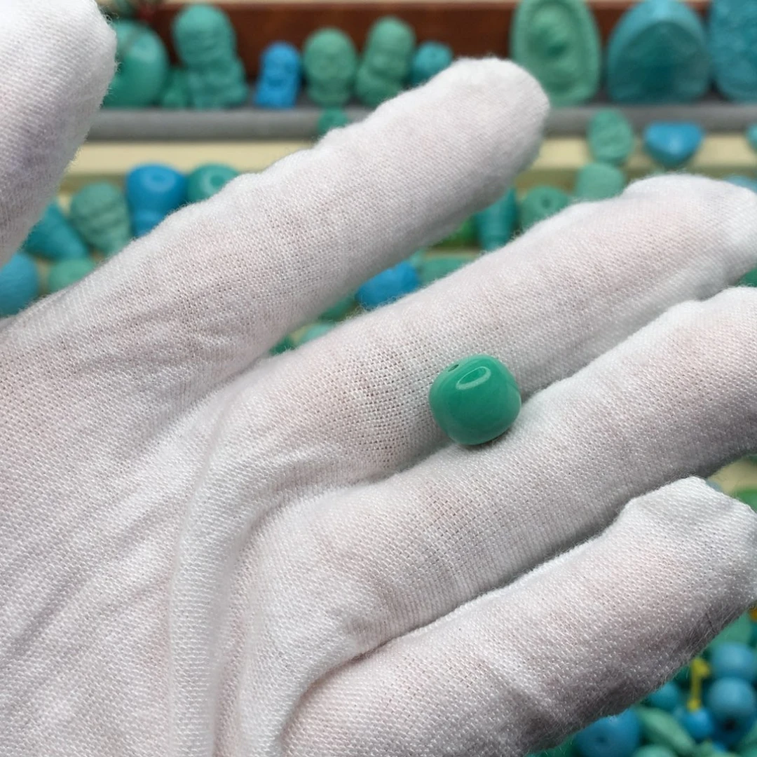 高瓷老油绿色系老型珠尺寸10