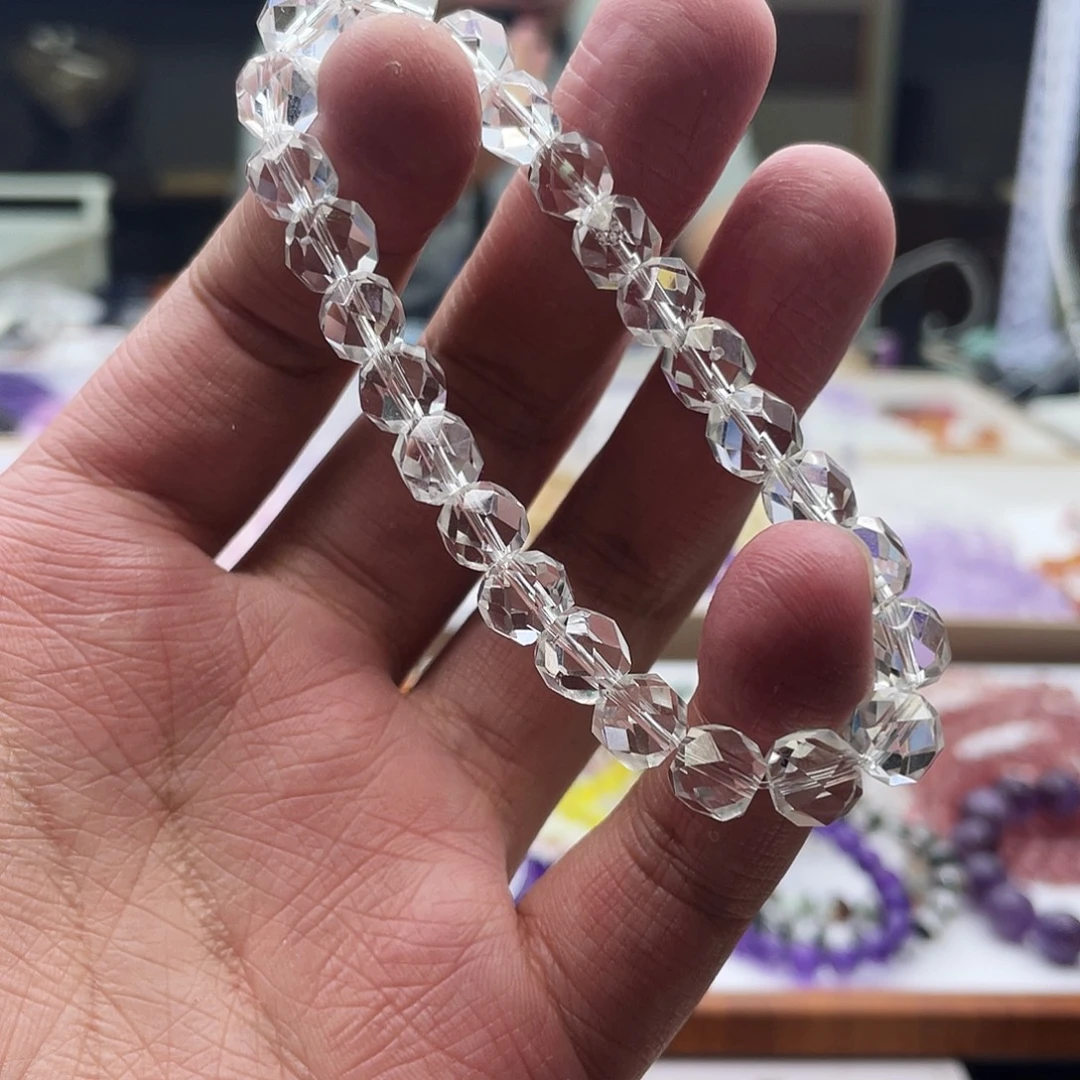 P***书水晶手链未镶嵌白水钻切