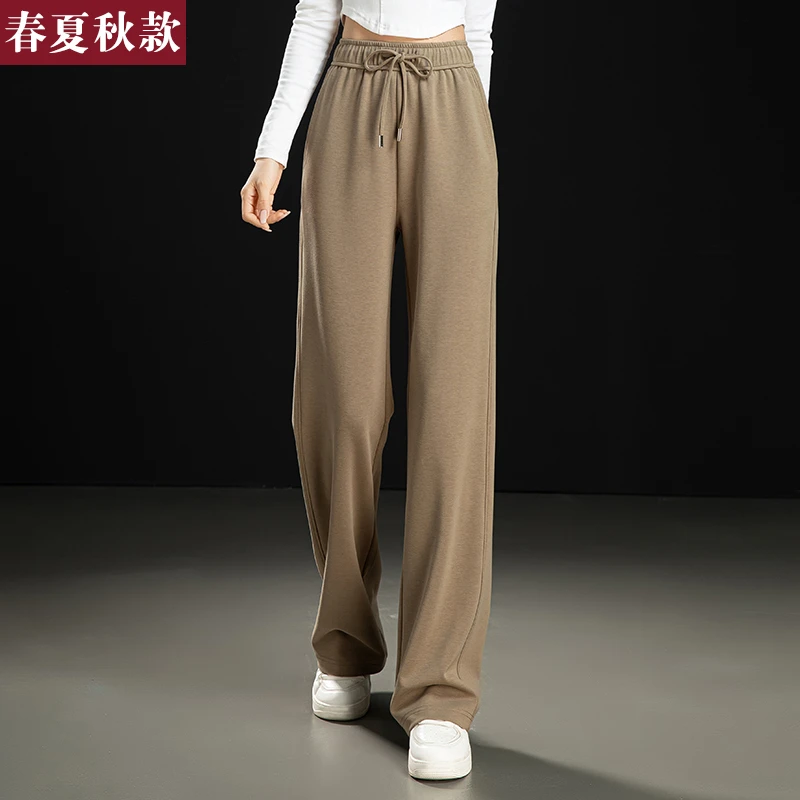 哥弟阿玛施正品休闲裤女弹力松紧高腰窄版阔腿裤柔软莱赛尔直筒裤