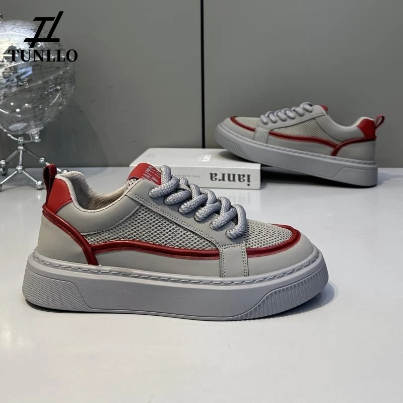 轻奢男鞋夏季新款透气网面鞋时尚百搭舒适低帮男鞋运动休闲板鞋男