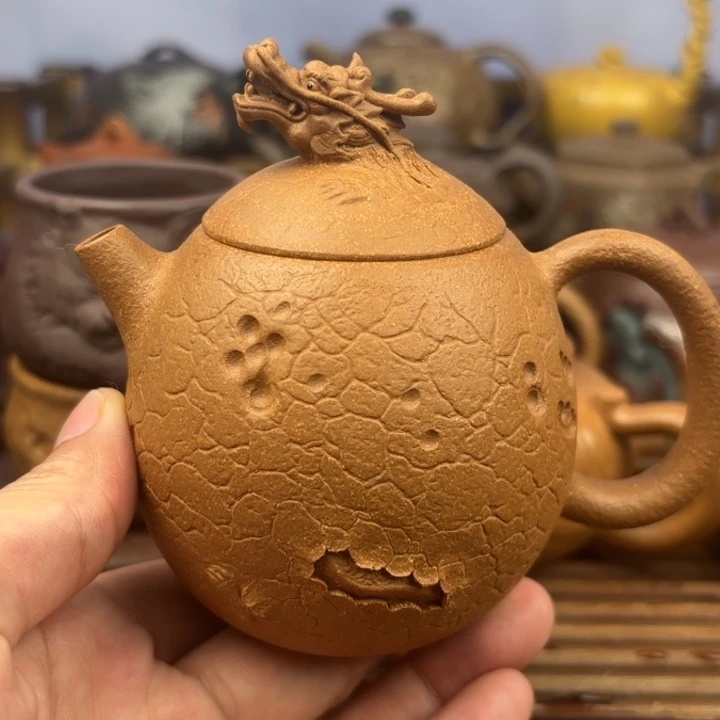 茶壶紫砂龙蛋原矿黄降坡200c